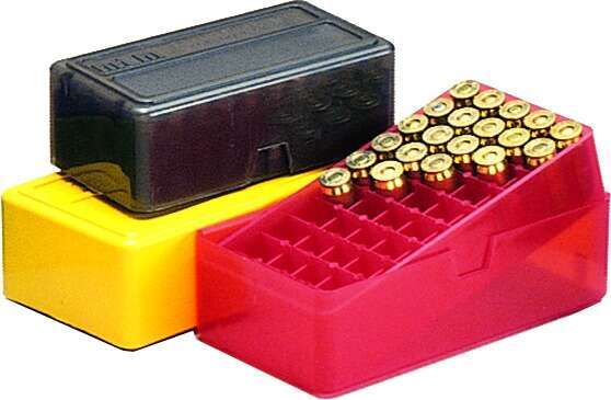 Misc. Accessories MTM Case Gard Ready Series MTM SLIP-TOP AMMO BOX 50 RD SQUARE HOLE 41 - 44 CLR-SMOKE